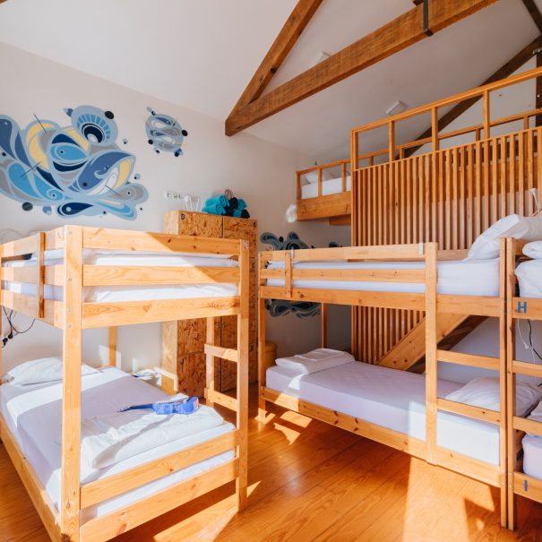 Bed in 12-bed female community room with river view at Happy Porto Hostel – best hostel in Porto Portugal